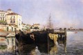 Vue de Impressionniste paysage marin John Henry Twachtman Venise